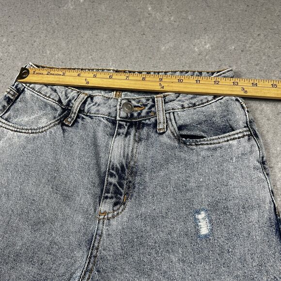 Avec Les Filles Jeans Womens Size 26 Blue Ripped High Waisted Flare Leg Denim - Picture 5 of 14